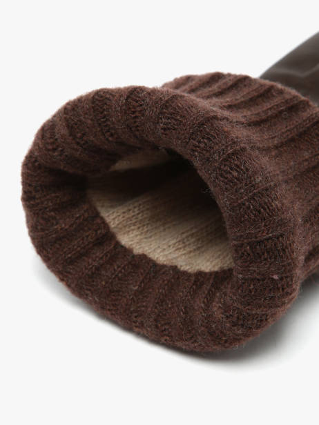 Herenhandschoenen Leder Met Wollen Mouw Omega Bruin men gloves TIGE ander zicht 1